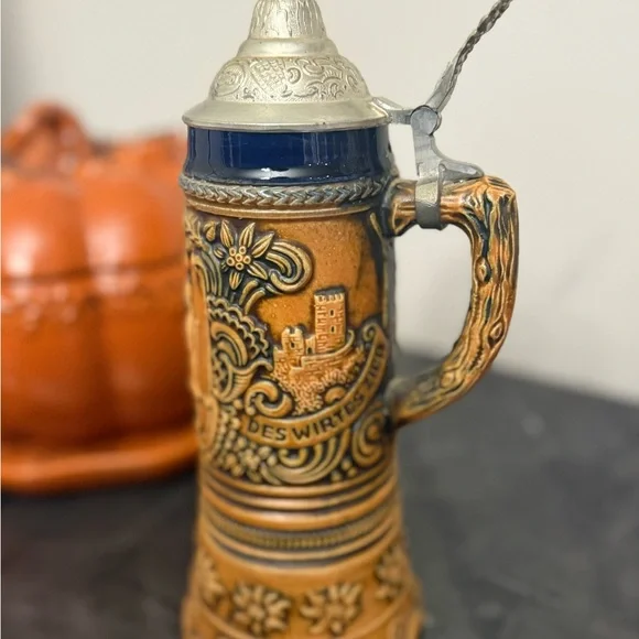 Vintage MAPSA Ceramic Beer Stein with Lid - Picture 4 of 5